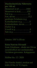 Extra Natives Olivenöl // zurückhaltend-fruchtig